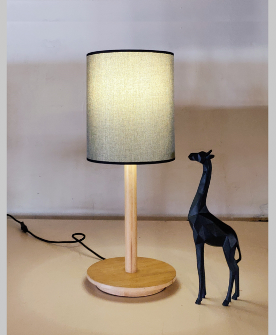 Amara Cylinder Table Lamp Gray Creative Wood
